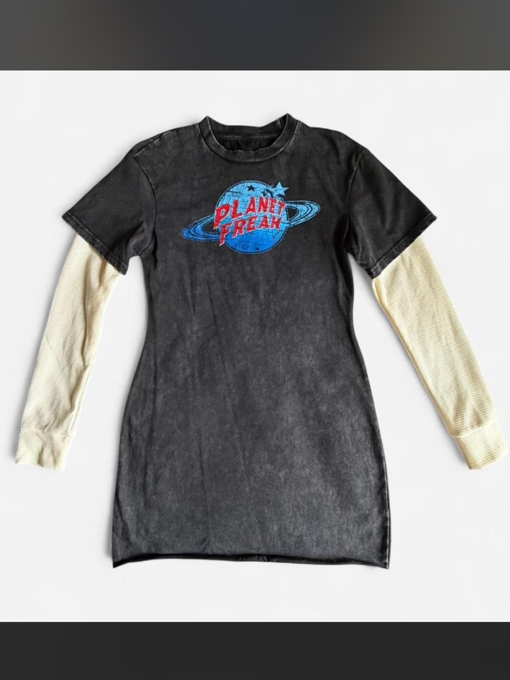 Planet Freak Black Graphic Layered-Look